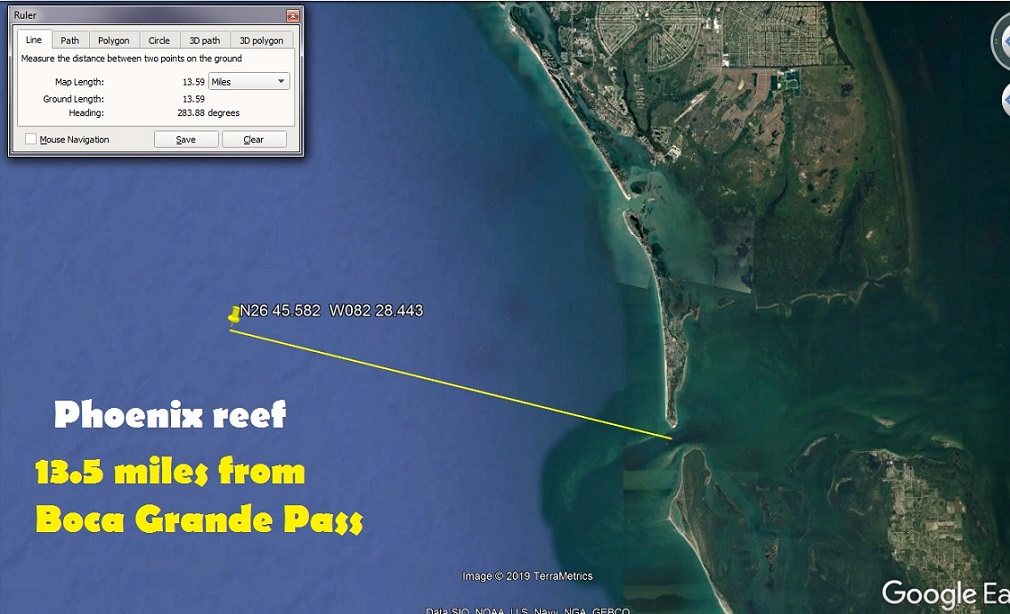 fishing reefs locations,latitude longitude, fishing information